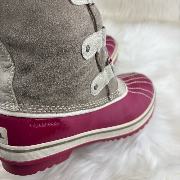 SOREL WINTER SNOW BOOTS GRAY AND PINK COLOR SIZE 5 WOMAN - Picture 5 of 12